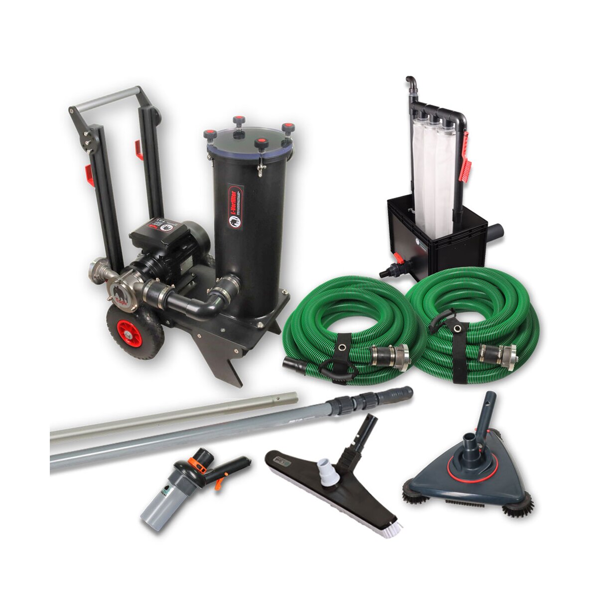 Teichschlammsauger TAPIR 9000 PRO Set  & Wasserrückführung